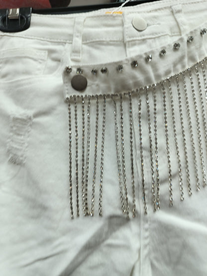 Pantalón corto en brillo color blanco con brillo# 3