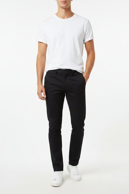 Pantalón negro sólido estrés