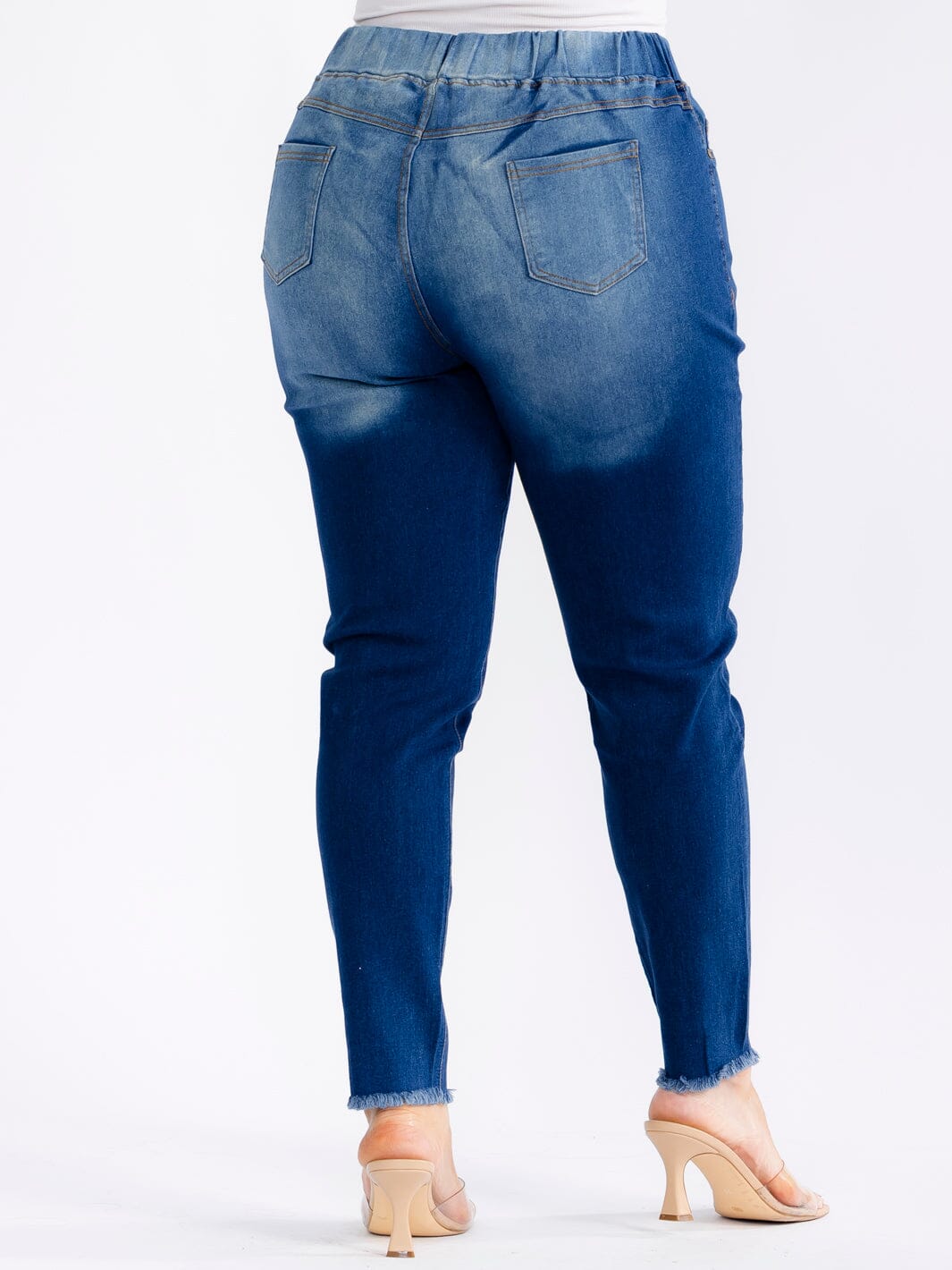jeans licra azul con diseño elástico tamaño grande uno XL 2xl 3xl#1