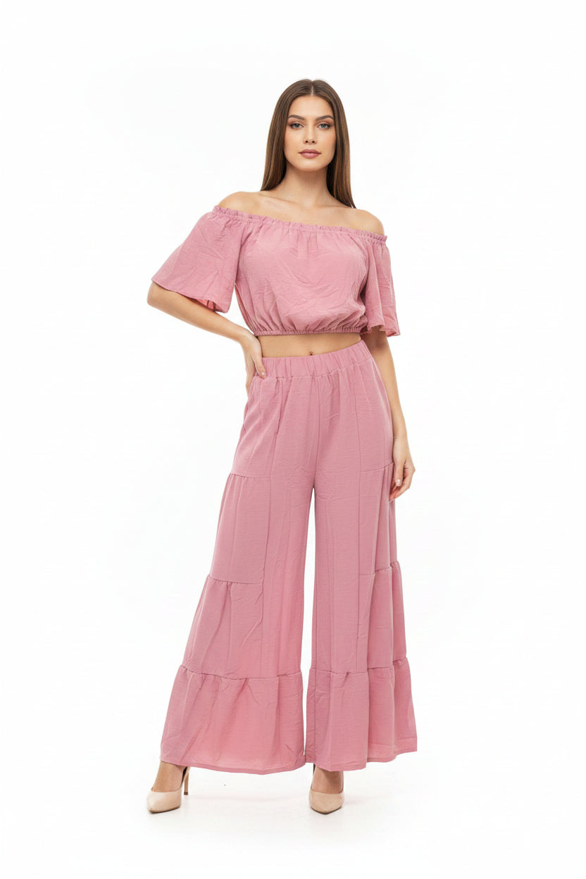 Conjunto de pantalón Palacio y blusa corta