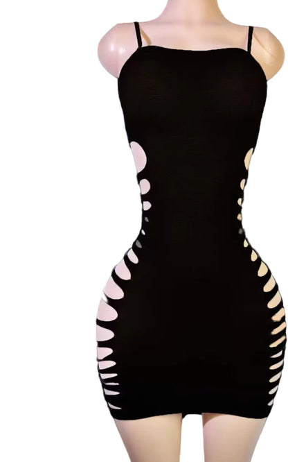 vestido  transparente negro #2