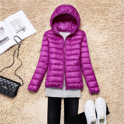 Women Puffer Jacket 15 Colors Plus Size 5XL 6XL 7XL 2023 New Spring Autumn Female Ultra Lightweight Packable Hooded Down Coats