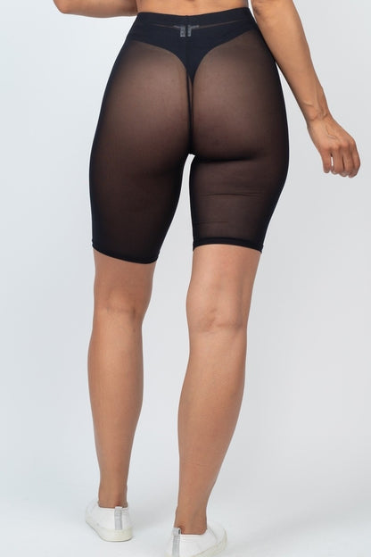 Mesh biker shorts
