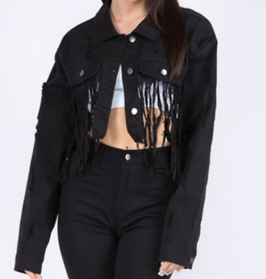 jacket in jean in black white