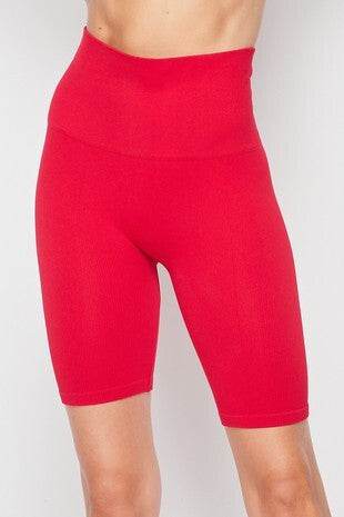 Biker Shorts white and red color.